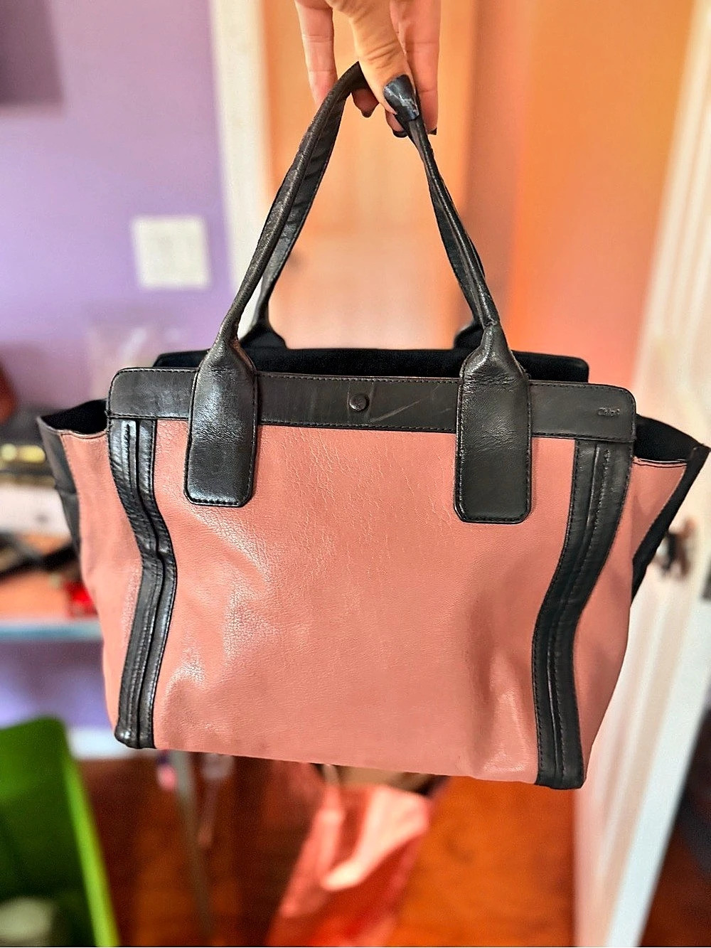 Celine Mini Luggage Tote Pink & Black